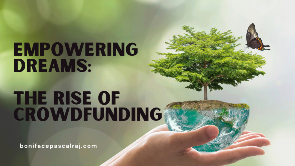 illustration of people raising funds through crowdfunding