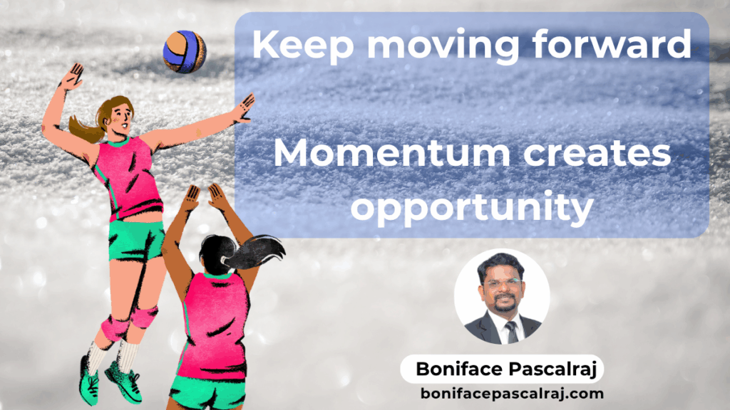 A ball rolling forward on a sunlit road symbolizing progress