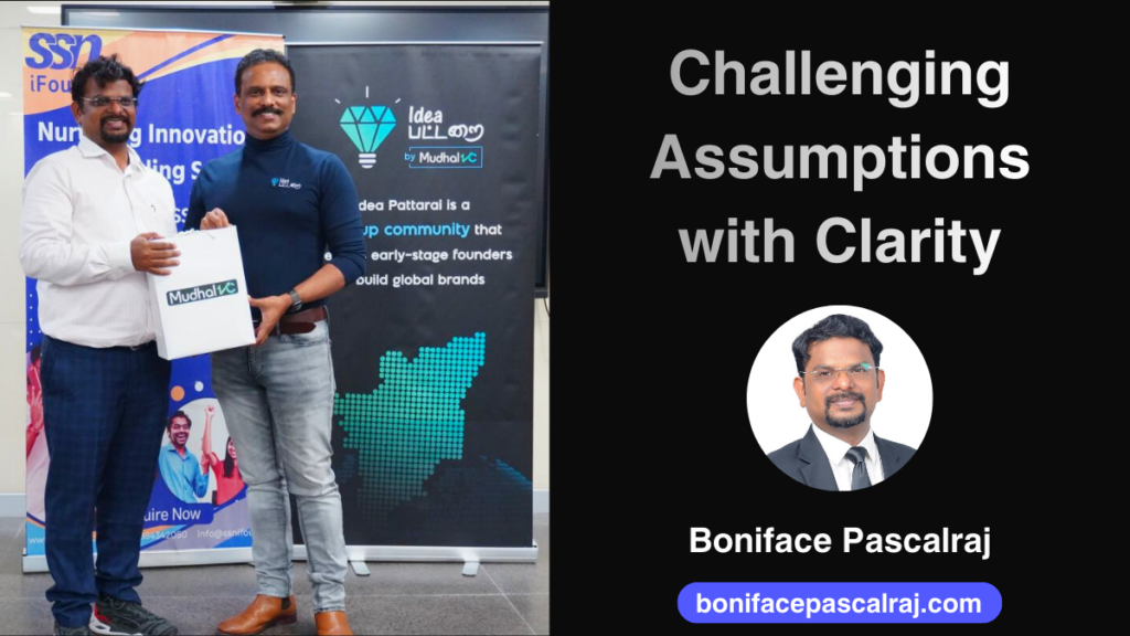 Startup founders engaging in a mentoring session at Idea Pattarai by MudhalVC at SSN iFound