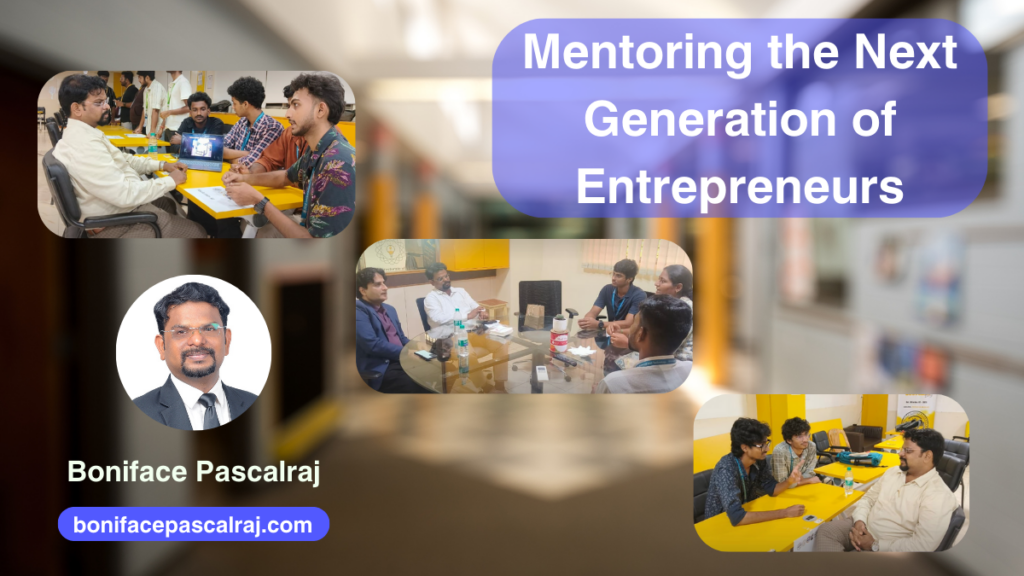 Mentoring session with student founders during the SRM Entrepreneurship Bootcamp
