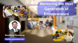 Mentoring session with student founders during the SRM Entrepreneurship Bootcamp