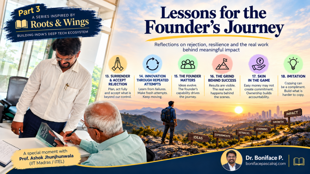 Venture building through experimentation, rejection, founder commitment and persistence